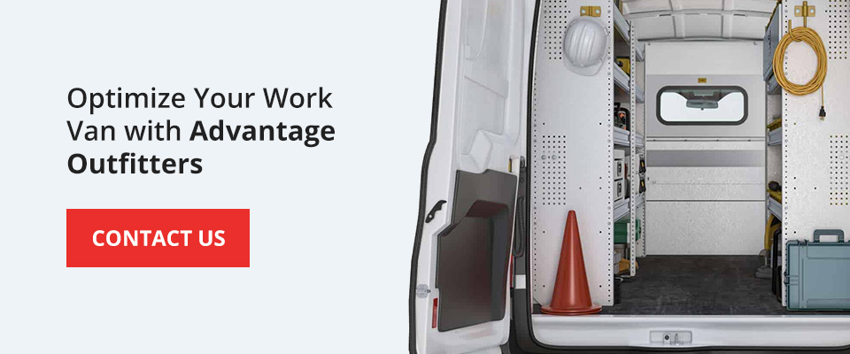 Optimize your work van with Advantage Outfitters.
