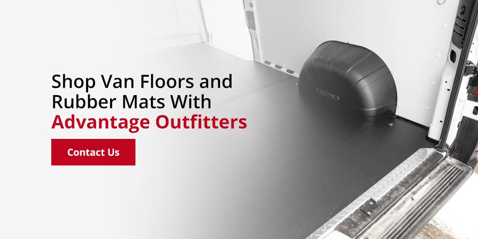 Shop van floors and rubber mats.