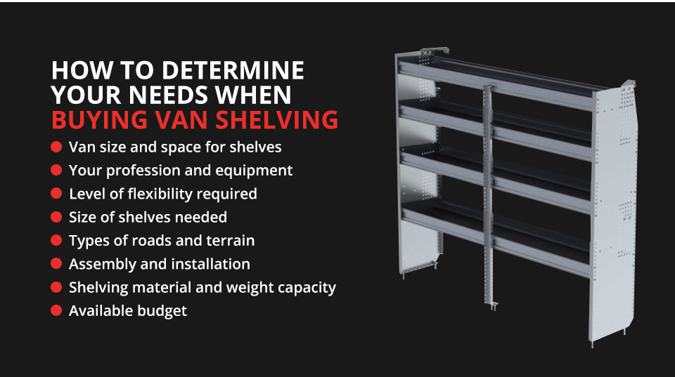 How to Determine Your Needs When Buying Van Shelving