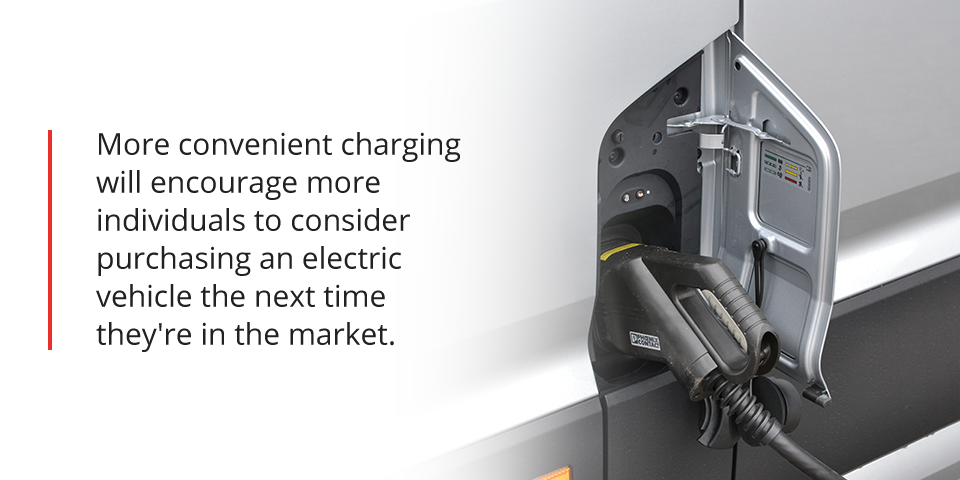 Electric service van being charged. Electric service van being charged.